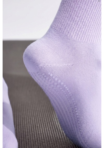 Bamboo Star Bambu Kadın Mor Kaydırmaz Taban Silikon Baskı Yoga Fitness Pilates Bale Dans Tenis Çorabı 3'lü