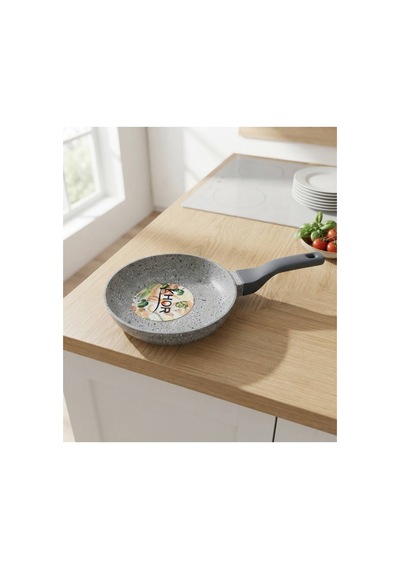 Khor Tek Saplı Tava 20 Cm Granit Gri