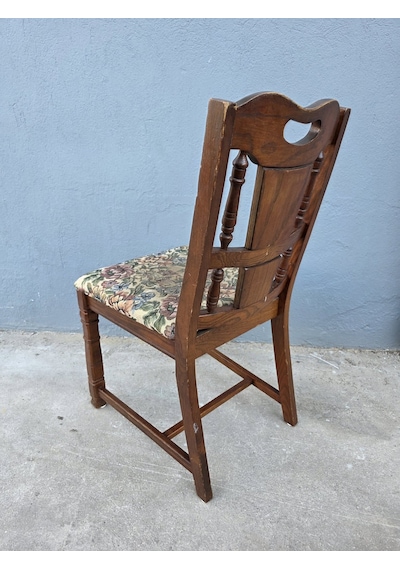 Vintage Masif Ahşap Yemek Sandalye 1 Adet Ac03 Çok Renkli