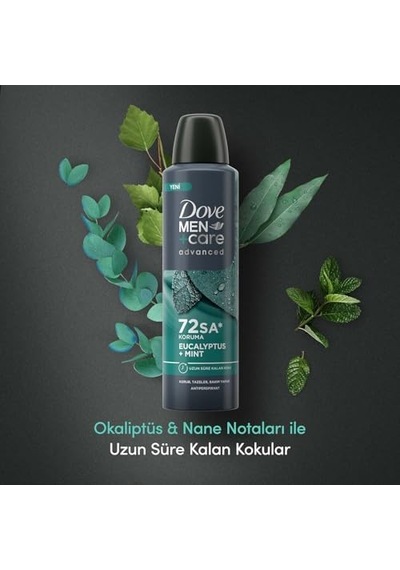 Men Care Advanced Erkek Deodorant 72 Saat Koruma Eucalyptus Mint 150 Ml
