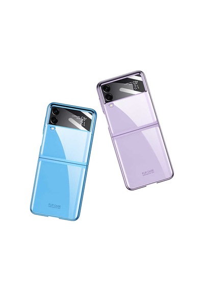 Samsung Uyumlu Galaxy Z Flip 4 Kılıf Zore Kıpta Lensli Kapak Mor