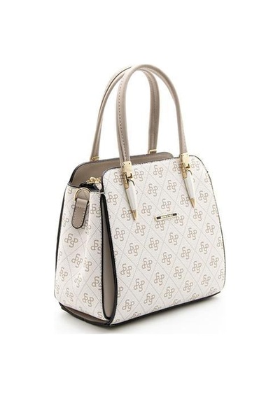 Silver Polo Sp1136 Kadın El Çantası Monogram Bej-kum