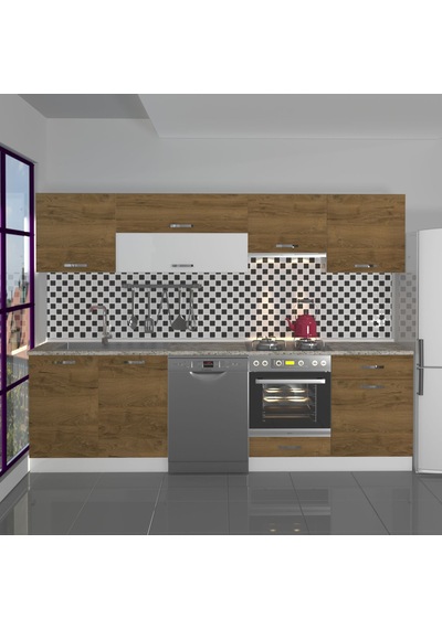 Decoraktiv Elite 280y Ank Mdf Hazır Mutfak Dolabı - Tezgah Dahil - Pera Meşe