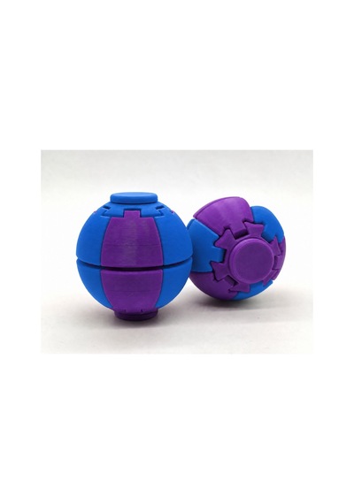 Alvera Press Küresi 3d Baskı Dönüşen Mekanik Fidget Stres Oyuncağı-mor-mavi 23749057