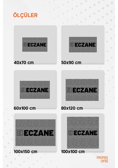 Eczane Paspası - Kıvırcık Paspas - Dış Ve İç Mekan Paspası - Suya Dayanıklı Gri