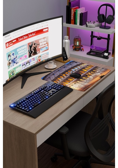 Roma İtalya V1 48x40 Xl Gaming Kauçuk Kaymaz Taban Mouse Pad Fare Altlığı