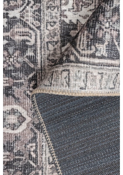 Artloop Stonart Eskitme Vintage Desenli Gri Otantik Yıkanabilir Şönil Halı Al 453 Gri 8