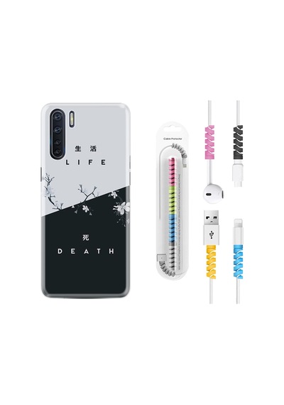 Oppo A91 Kılıf Kablo Koruyuculu Life And Death 1339