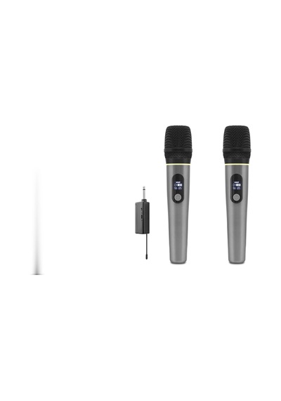 Kablosuz Uhf Mikrofon Seti 2 Adet 6.35 Mm - Gri