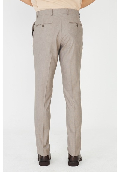 Bej Erkek Kumaş Pantolon Modern Kesim Klasik Pantolon Bej
