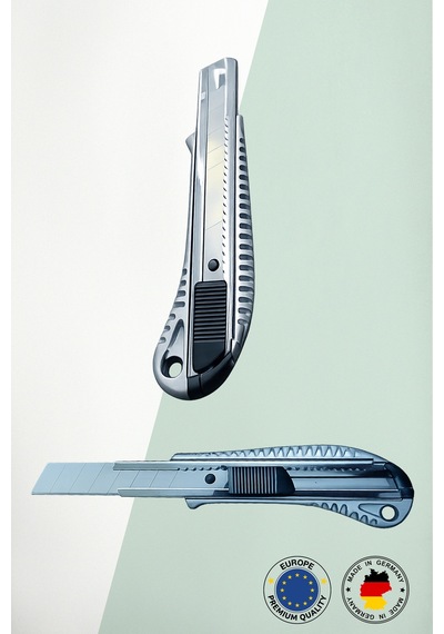 Alveta Endüstriyel Maket Bıçağı Metal Gövdeli Lutz Blades Bıçaklı Profesyonel Dayanıklı Falçata