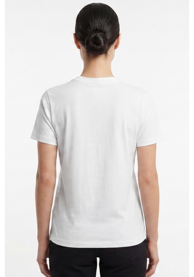 Goffra Kadın Vision Bisiklet Yaka Premium Kalite Yoğun Dokulu Pamuklu T-shirt Beyaz W101-r0220-01
