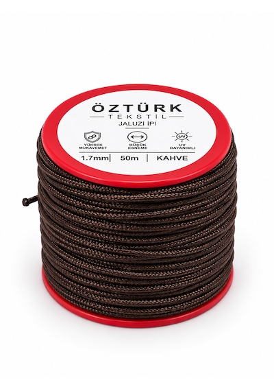 1.7 Mm Jaluzi, Stor Ve Katlamalı Perde İpi 50 Metre Polyester Kahverengi