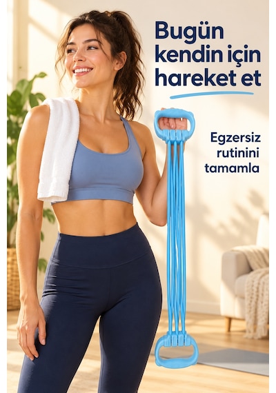 6 Borulu Egzersiz Lastiği Evde Spor Fitness Direnç Lastiği Kol Omuz Sırt Karın Egzersiz Aleti Lastik Çok Renkli