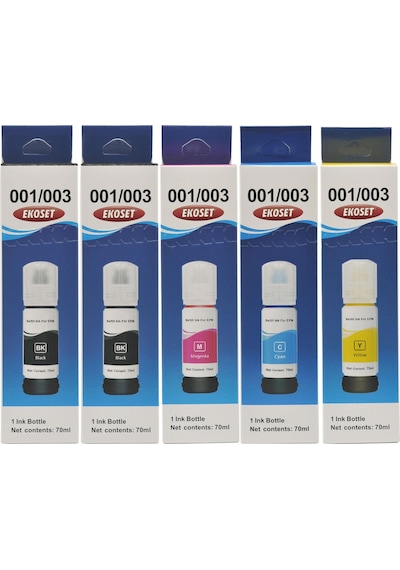 Ekoset Epson 103 L3151 L3156 Uyumlu Mürekkep 70 ML 5 Adet