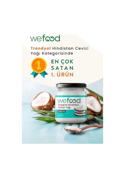 Wefood Organik Hindistan Cevizi Yağı 150 ml (Soğuk Sıkım)