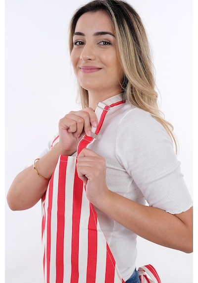 Sweet 3lü Set Ayarlanabilir Askılı Cepli Mutfak Önlüğü Seti 2 Eldiven Kırmızı Çizgili