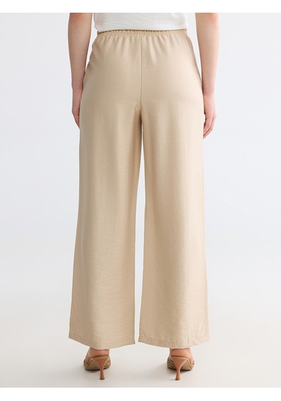 Lcw Comfort Bej Beli Lastikli Kadın Pantolon
