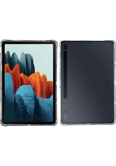 Samsung Uyumlu Galaxy Tab S7 Fe Lte T730 T735 T737 Kılıf Darbelere Dayanıklı Şeffaf Kapak