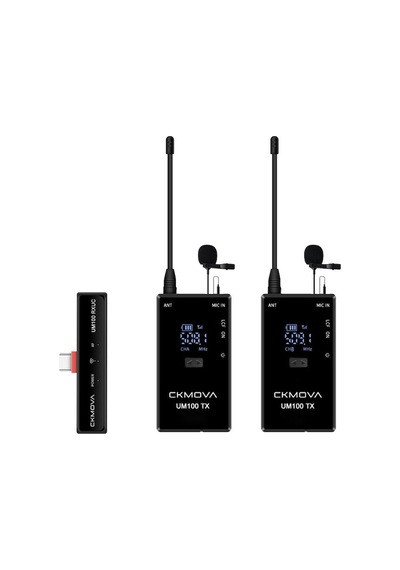 Ckmova Um100 Kit-4 Type-c Girişli Kablosuz Yaka Mikrofon Seti