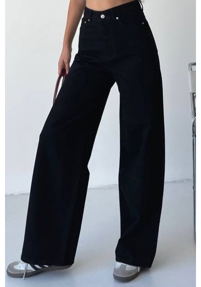 Balenbi Kadın Yüksek Bel Jean Salaş Kesim Extra Wide Leg Kot Pantolon 1240 - Premium Seri Siyah 2300 Balenbi Kadın Yüksek Bel Jean Salaş Kesim Extra Wide Leg Kot Pantolon 1240 - Premium Seri Siyah 2300