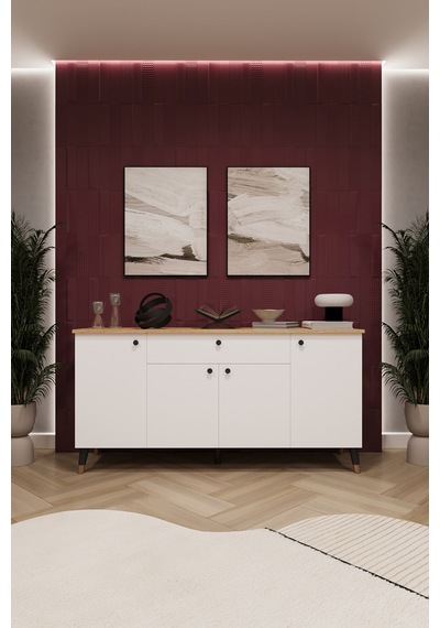 Lüks Konsol Tv Ünitesi %100 Mdf Salon Ve Yemek Odası Ünitesi Knsl03 Beyaz - Karına Lüks Konsol Tv Ünitesi %100 Mdf Salon Ve Yemek Odası Ünitesi Knsl03 Beyaz - Karına