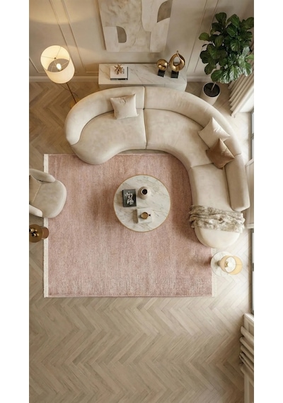 İlham Buklet Bej Kaymaz Taban Yıkanabilir Salon Halısı