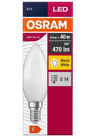 Osram 4.9w 40w 4'lü Led Mum Ampul Sarı-2700k E14 4 Adet