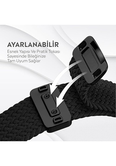 Ayrex Apple Watch Series Se/11/10/9/8/7/6/5/4/3 İle Uyumlu Kumaş Kordon 46mm/45mm/44mm, Series 10 42mm/41mm/40mm/38mm