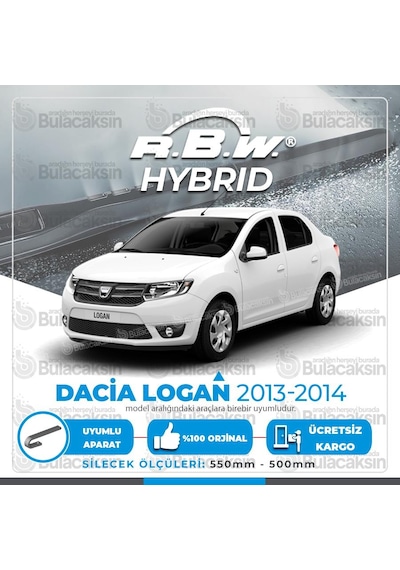 Rbw Hybrid Dacia Logan 2013 - 2014 Ön Silecek Takımı - Hibrit