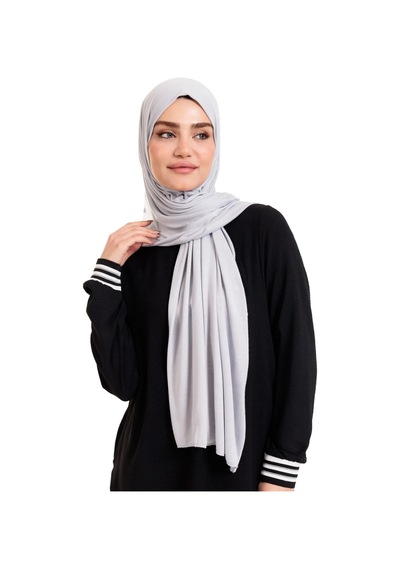 Likralı Penye Şal Açık Gri