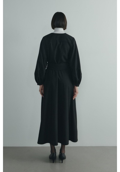 Suud Collection Siyah Kaia Düğmeli Maxi Elbise