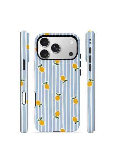 Apple iPhone Uyumlu 17 Pro Vorian Çift Katmanlı Magsafe Kılıf Tiny Lemon Rain
