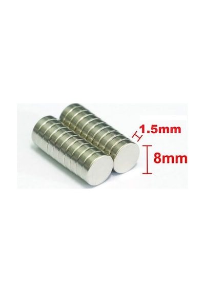 Neodyum Miknatis D8 X1.5Mm Ekstra Kuvvetli 100 Adet