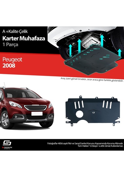 S-dizayn Peugeot 2008 Çelik Karter Muhafaza 2013-2019 A+ Kalite