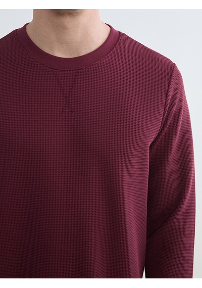 Lcwaıkıkı Classic Bordo Bisiklet Yaka Erkek Sweatshirt