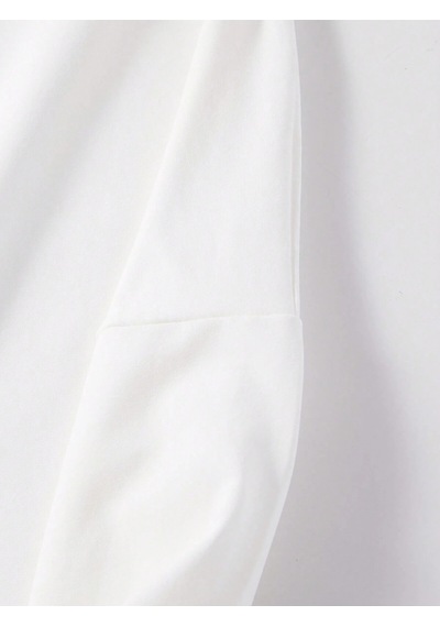 Adrift Letter & Tennis Racket Print Drop Shoulder Sweatshirt Beyaz Beyaz