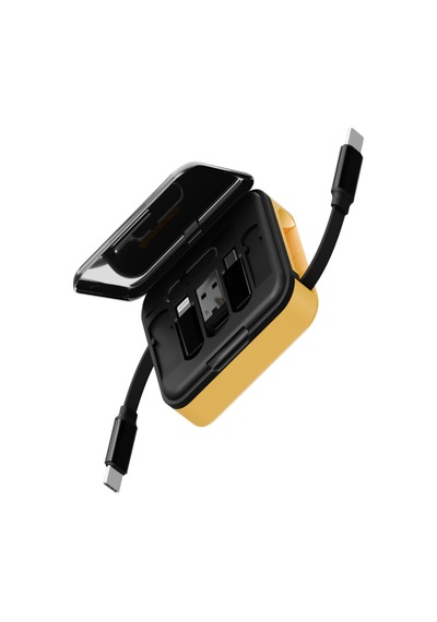 Kablo Ve Kart Düzenleyici 60w Şarj Kablosu Type-c/lightning/micro 5in1 Kamp/araç/ev İçin Kullanım Siyah