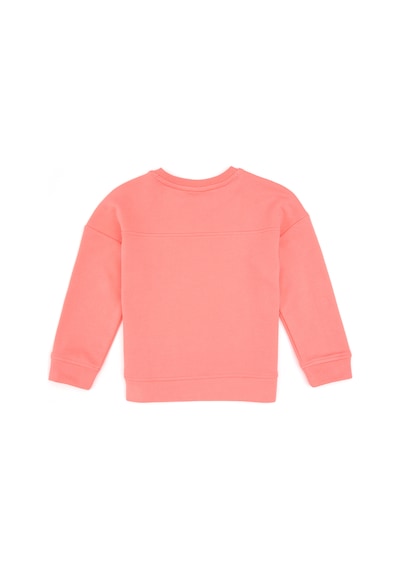 U.S. Polo Assn. Kız Çocuk Neon Pembe Simli Baskı Detaylı Bisiklet Yaka Basic Sweatshirt 50314289-VR105
