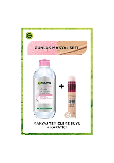 Maybelline New York Instant Eraser Kapatıcı 01 Light + Garnier Micellar Su