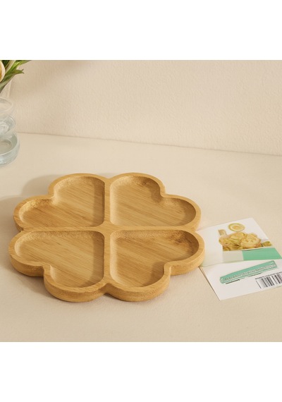 Bambu Yuvarlak 4 Bölmeli Sunum Tepsisi 21x1.4 Cm 36lı Paket