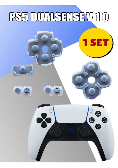 Ps5 İç Lastik V1 Silikon İletken Ps5 Dualsense Versiyon 1 Tamir Yedek Parça Siyah