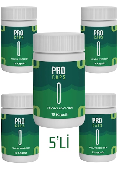 Procaps 5 Kutu X 15 Kapsül Takviye Edici Gıda Pro Caps Detox Için Çay Hediyesiyle