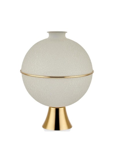 Setabianca Textured Dark Ayaklı Küre Vazo Cream Gold