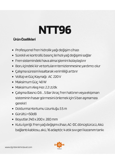 Nt Tools Fren Hidrolik Yağ Değişim Cihazı Ve Kiti