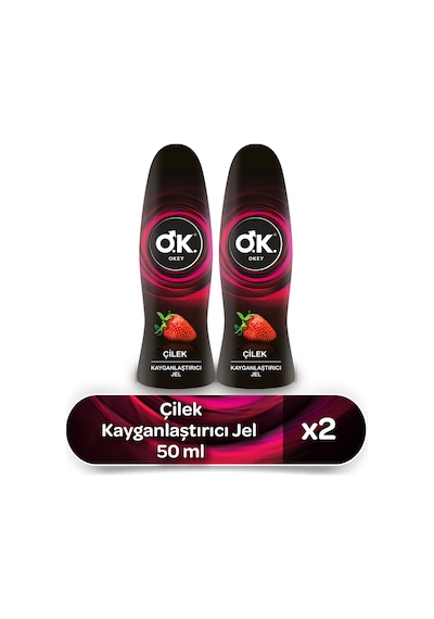 Okey Çilek Kayganlaştırıcı Jel 2 x 50 ML Okey Çilek Kayganlaştırıcı Jel 2 x 50 ML