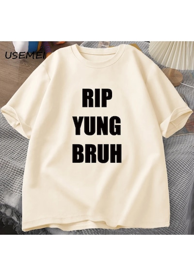 Flood Of Style Rıp Yung Bruh T Shirt Lil Tracy Meme Peep T-shirt Komik Yaz Pamuk Tshirt Tees Boy T-shirt Yun Haki