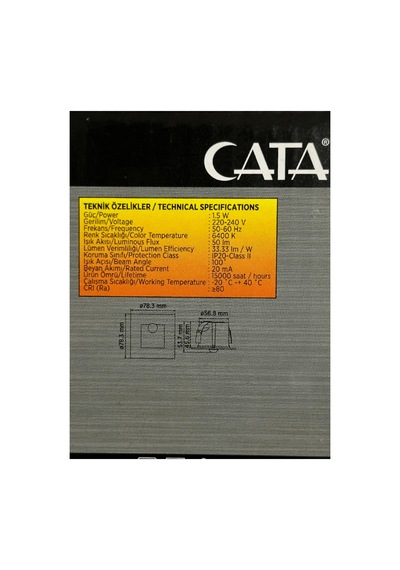 Ct-5183 1,5w 6400k Beyaz Işık Sensörlü Koridor Aydınlatması 2 Adet Diğer