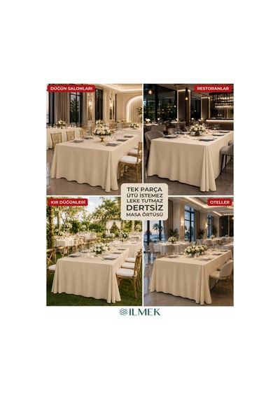 Dertsiz Dikdörtgen Masa Örtüsü 320x220cm - Dikişsiz Ütü İstemez - Düğün Davet Organizasyon Otel Restoran Kum Beji Kum Beji Dertsiz Dikdörtgen Masa Örtüsü 320x220cm - Dikişsiz Ütü İstemez - Düğün Davet Organizasyon Otel Restoran Kum Beji Kum Beji