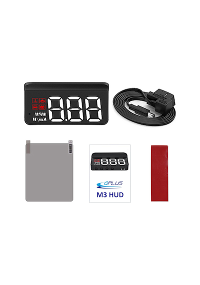 Gplus M3 Hud Head Up Display Obd Arayüzlü Araç Data Yansıtıcı 5 Alarmlı Hız Devir Gösterge Ekranı